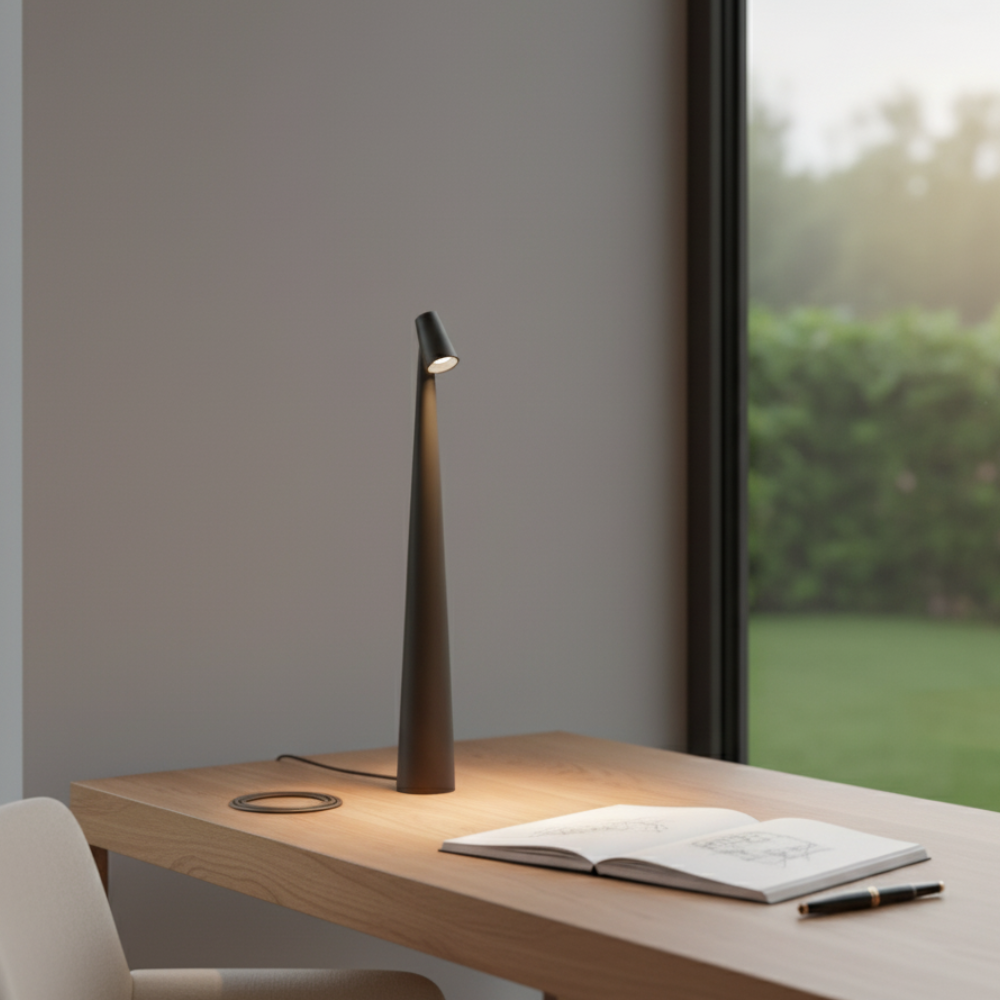 Tall LED Desk Lamp – Slim Adjustable Table Light, Modern Minimalist Design