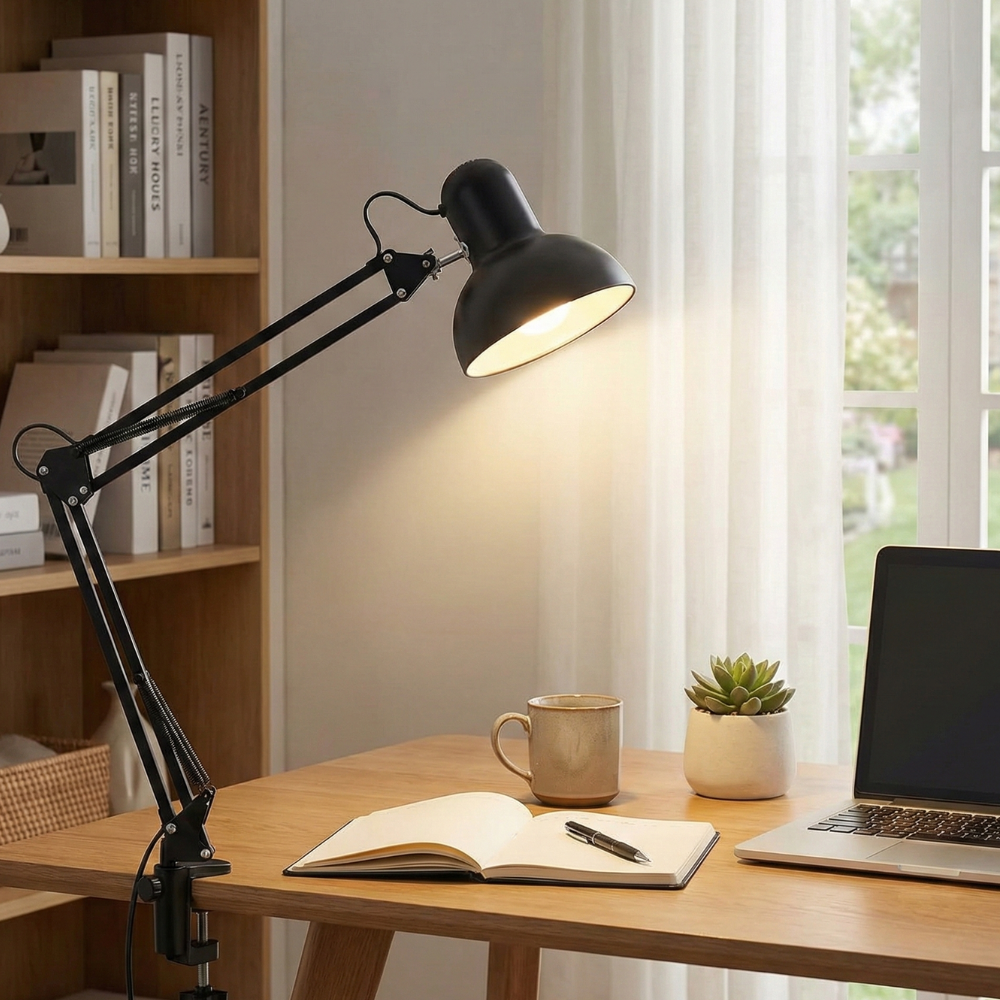 LED Tischlampe mit Gelenkarm – Klemmbefestigung, verstellbar, Metall